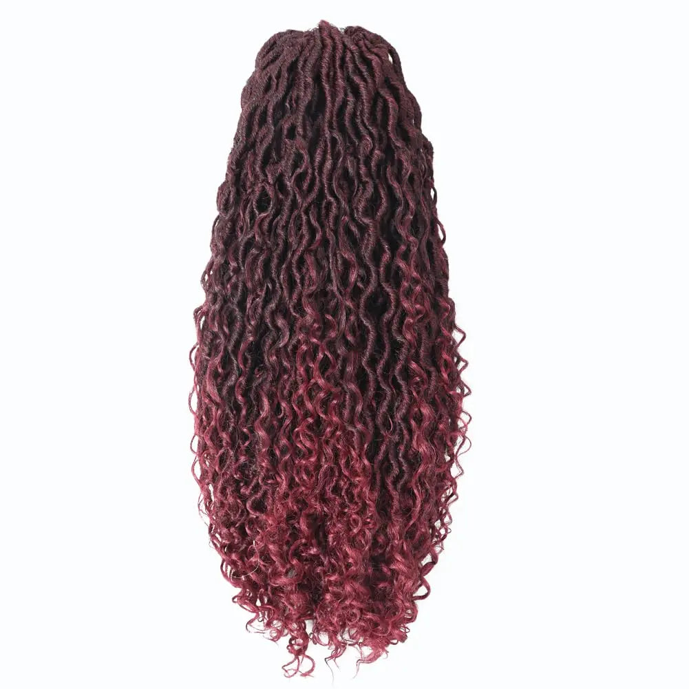 ( US ONLY) FAST SHIPPING GL | Toyotress® Curly Locs Crochet Hair - Natural Black Pre-twisted Faux Locs Crochet Braids, Short Pre-looped Synthetic Braiding Hair Extensions Toyotress